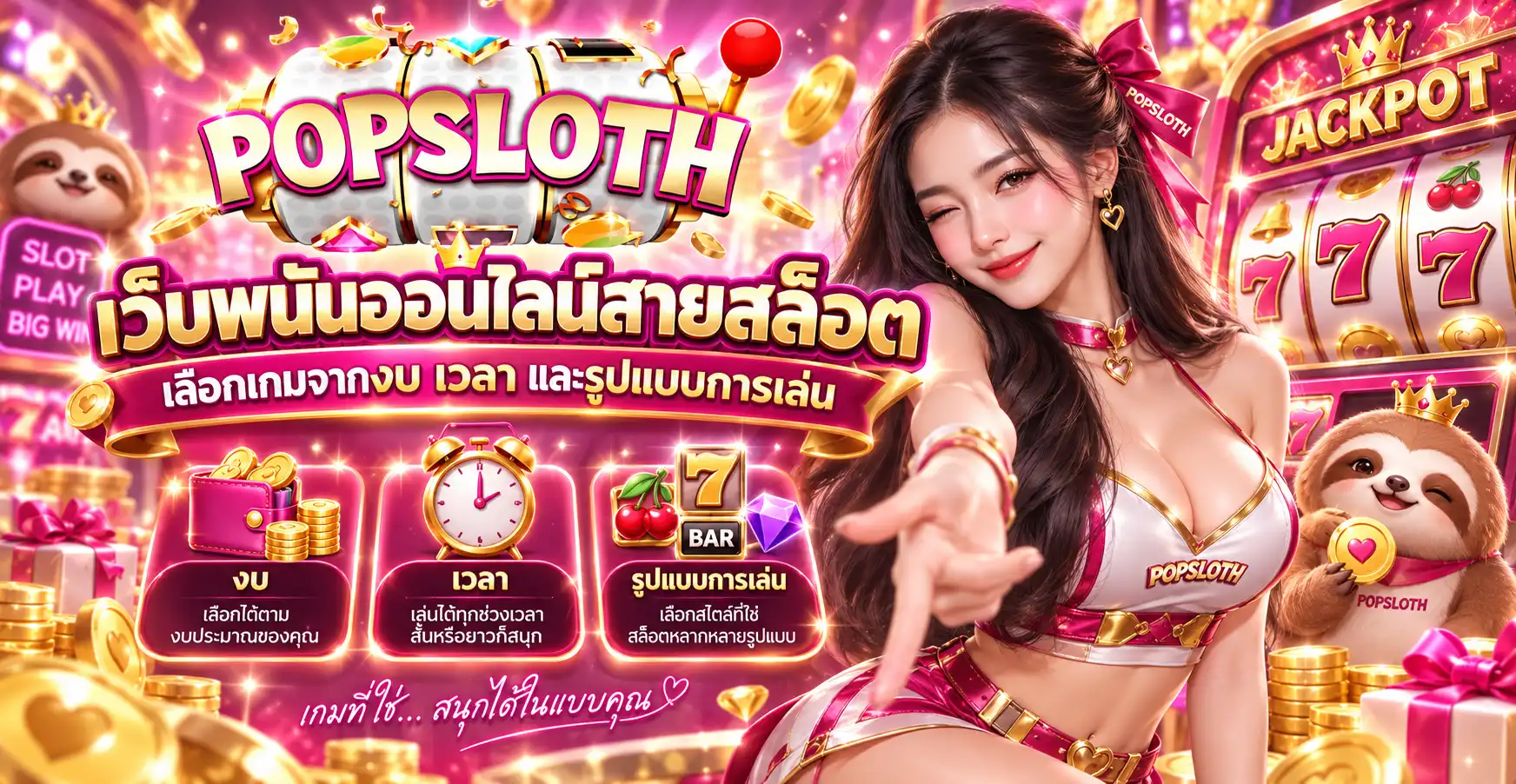 popsloth เว็บพนันออนไลน์สายสล็อต เลือกเกมจากงบ เวลา และรูปแบบการเล่น